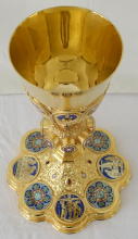 French antique solid silver gilt Gothic Chapel Set